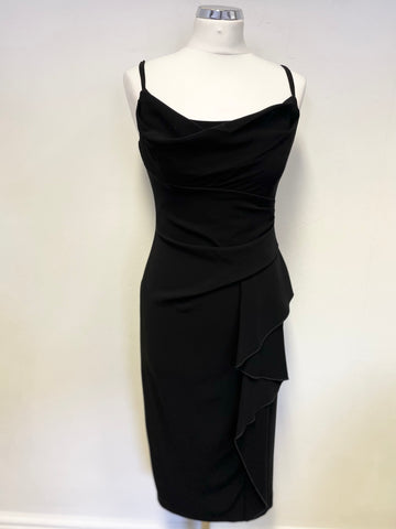 COAST BLACK SLEEVELESS FRILL TRIM SPECIAL OCCASION PENCIL DRESS SIZE 10