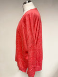 WHISTLES CORAL LINEN BLEND V NECK RELAXED FIT JUMPER SIZE L