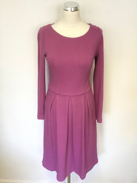 BODEN PINK LONG SLEEVE STRETCH COTTON DRESS SIZE 12L