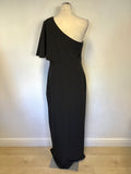 BRAND NEW PHASE EIGHT BLACK ONE SHOULDER LONG EVENING DRESS SIZE 16