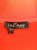 LA DRESS BY SIMONE RED CAP SLEEVE WRAP ACROSS DRESS SIZE L