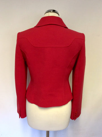 HOBBS RED PURE NEW WOOL JACKET SIZE 10
