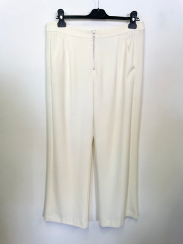 JAEGER CREAM LINED STRAIGHT LEG FORMAL TROUSERS SIZE 10