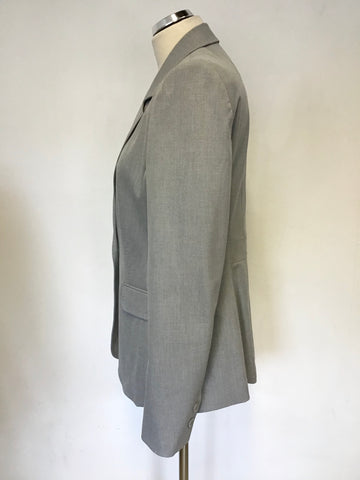 BRAND NEW LONG TALL SALLY LIGHT GREY JACKET & TROUSER SUIT SIZE 12