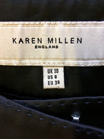 KAREN MILLEN BLACK TUX EVENING TROUSERS SIZE 10