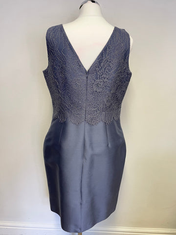 BRAND NEW HOBBS INVITATION BELLA DELPHINIUM BLUE LACE TRIM DRESS & JACKET SUIT SIZE 14