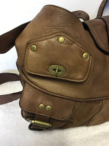 MULBERRY JONI BROWN SOFT LEATHER CROSS BODY SLOUCH HOBO BAG