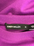 KAREN MILLEN FUCHIA PINK COLD SHOULDER 3/4 SLEEVE JUMPER SIZE M
