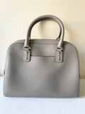 BRAND NEW MICHAEL KORS LIGHT GREY LEATHER TOTE BAG WITH DETACHABLE SHOULDER STRAP