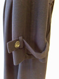 JAEGER DARK BLUE WOOL & CASHMERE TIE BELT LONG COAT SIZE 16 FIT 18/20
