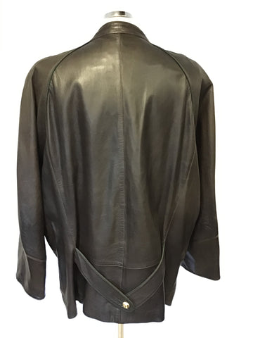 VINTAGE LODENFRY QUALITY DARK BROWN LEATHER JACKET SIZE XL