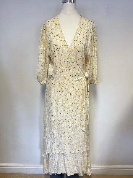 MbyM LEMON DITSY FLORAL PRINT WRAP AROUND MAXI DRESS SIZE S