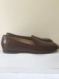 HOBBS BURGUNDY CROC LEATHER SLIP ON LOAFERS SIZE 6/39
