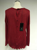 BRAND NEW LAUREN VIDAL RED BUTTON REAR FASTEN JUMPER SIZE XXL