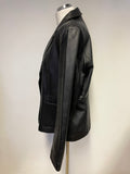 UNBRANDED BLACK LEATHER V NECKLINE JACKET SIZE 20