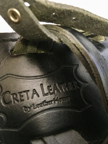 CRETA LEATHER BY LEATHER HOUSE BLACK TOE POST SANDALS SIZE 7/40