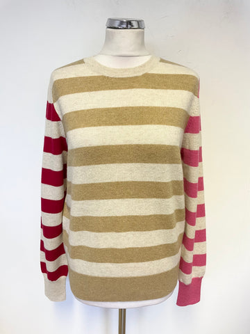 BRAND NEW MARKS & SPENCER AUTOGRAPH 100% CASHMERE STRIPED JUMPER SIZE 8