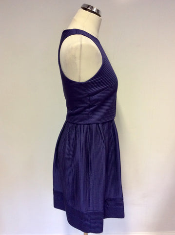 REISS INDA INK QUILTED FIT & FLARE DRESS SIZE 8