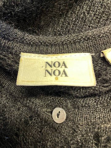 NOA NOA BLACK MOHAIR FITTED LONG CARDIGAN SIZE S