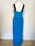 PAUL SMITH BLACK LABEL TURQUOISE BLUE SILK EMBROIDERED TOP MAXI DRESS SIZE 42 UK 10