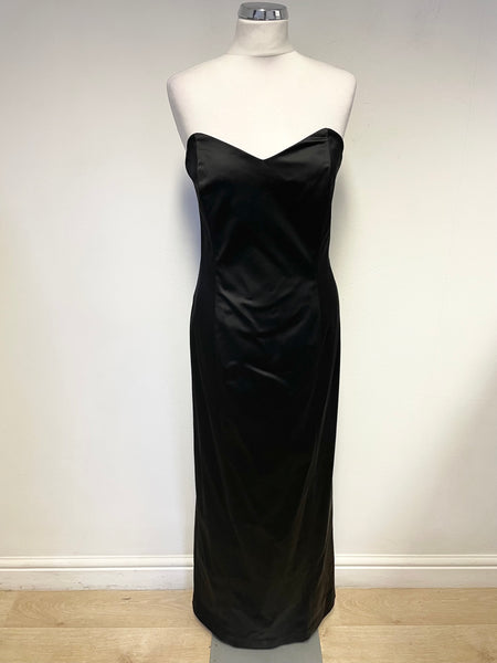 COAST BLACK STRAPLESS EVENING DRESS SIZE 16