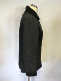 BARBOUR BLACK COTTON POLARQUILT JACKET SIZE 10