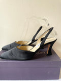 JOSEPH AZAGURY LONDON BLACK SATIN SLINGBACK HEELS SIZE 7/40