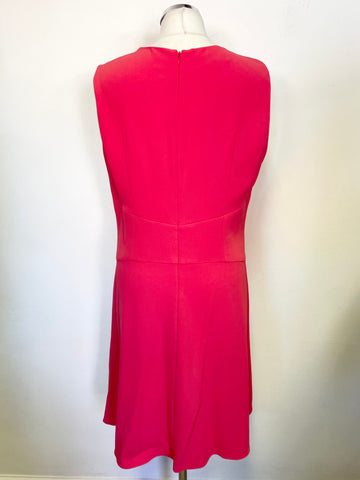 HOBBS CORAL SLEEVELESS FIT & FLARE DRESS SIZE 14