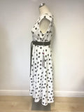 BRAND NEW NATALIYA COUTURE BLACK & WHITE SPOT FIT & FLARE OCCASION DRESS SIZE 46 UK 18