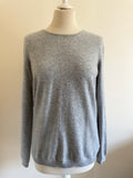 PURE COLLECTION 100% CASHMERE GREY LONG SLEEVED JUMPER SIZE 14