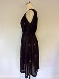 MULBERRY BLACK KITE PRINT SILK DRESS SIZE 10
