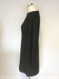 COS BLACK BOAT NECKLINE LONG SLEEVE DRESS SIZE M