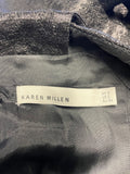 KAREN MILLEN BLACK SHIMMER CAP SLEEVE SPECIAL OCCASION DRESS SIZE 6