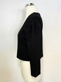 PHASE EIGHT BLACK 3/4 SLEEVE KNIT BOLERO SIZE 10
