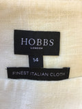 HOBBS IVORY LINEN FINEST ITALIAN CLOTH FULLER KNEE LENGTH SKIRT SIZE 14
