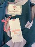 BRAND NEW WHITE STUFF & EVE CAMPBELL TEAL & LIGHT GREY PRINT IDA DRESS SIZE 12