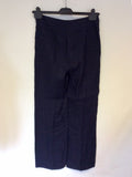 HOBBS DARK BLUE LINEN TROUSERS SIZE 8