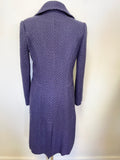 PER UNA BOUCLE WEAVE FITTED LONG SLEEVE  A LINE COAT SIZE 10