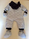 HUGO BOSS LIGHT BLUE HOODED SNOWSUIT WITH MATCHING MITTENS & BOOTIES AGE 9 MONTHS