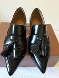 COACH BLACK LEATHER BETTY LOAFER WITH SILVER HEELS SIZE US 5 UK 2.5