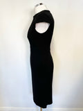 KAREN MILLEN BLACK CAP SLEEVED PENCIL DRESS SIZE 10