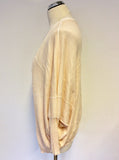 OUI PALE PEACH COTTON BATWING CARDIGAN SIZE 10