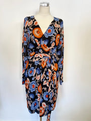 BRAND NEW SOMERSET BY ALICE TEMPERLEY BLACK & MULTICOLOURED FLORAL PRINT DRESS SIZE 14