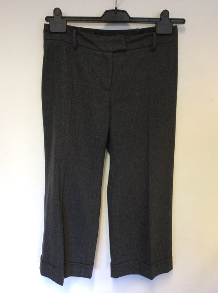 HOBBS GREY WOOL CROP TROUSERS SIZE 8