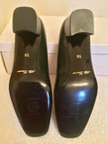 BRAND NEW HERZAG DARK GREEN LEATHER COURT SHOES SIZE 5/38