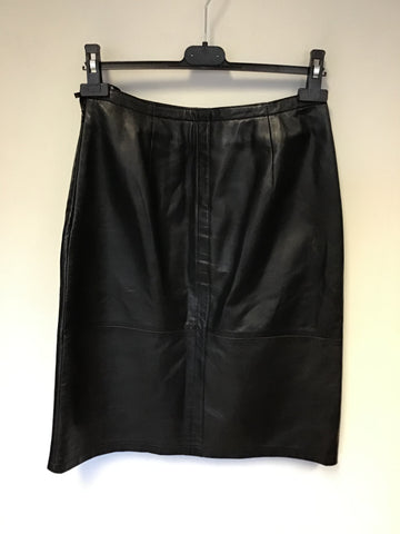 BETTY BARCLAY BLACK LEATHER PENCIL SKIRT SIZE 10