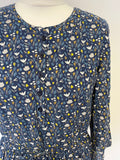BRAND NEW SEASALT CORNWALL TEAL FLORAL PRINT ROCK DOVE 3/4 SLEEVE MAXI DRESS SIZE 10