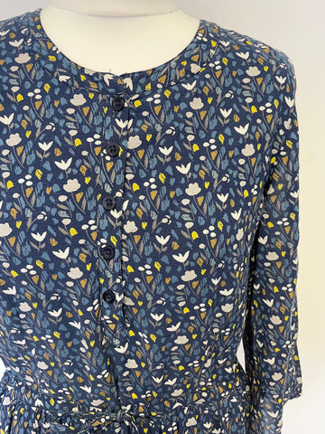 BRAND NEW SEASALT CORNWALL TEAL FLORAL PRINT ROCK DOVE 3/4 SLEEVE MAXI DRESS SIZE 10