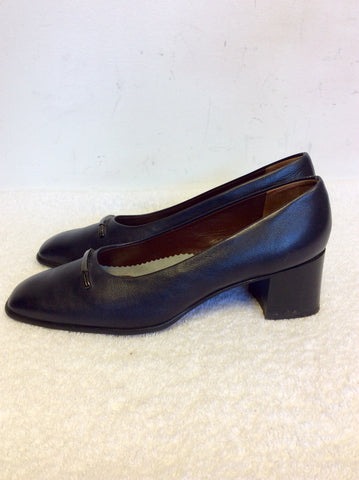 BALLY DARK BLUE LEATHER COURT SHOES SIZE 6.5/40