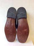 BRAND NEW MARKS & SPENCER COLLEZIONE BLACK LEATHER SLIP ON SHOES SIZE 9.5/43.5 EXTRA WIDE FIT
